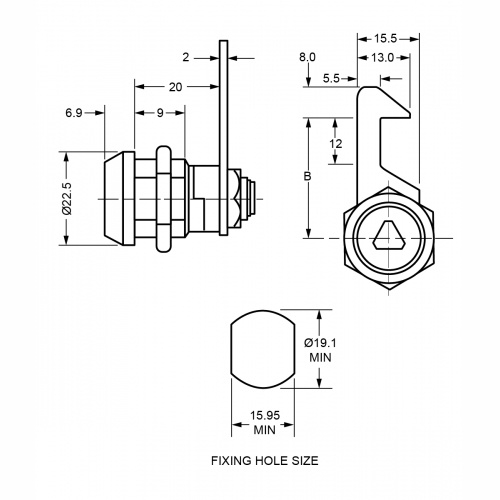 B576 - подпружиненный замок B576 - подпружиненный замок